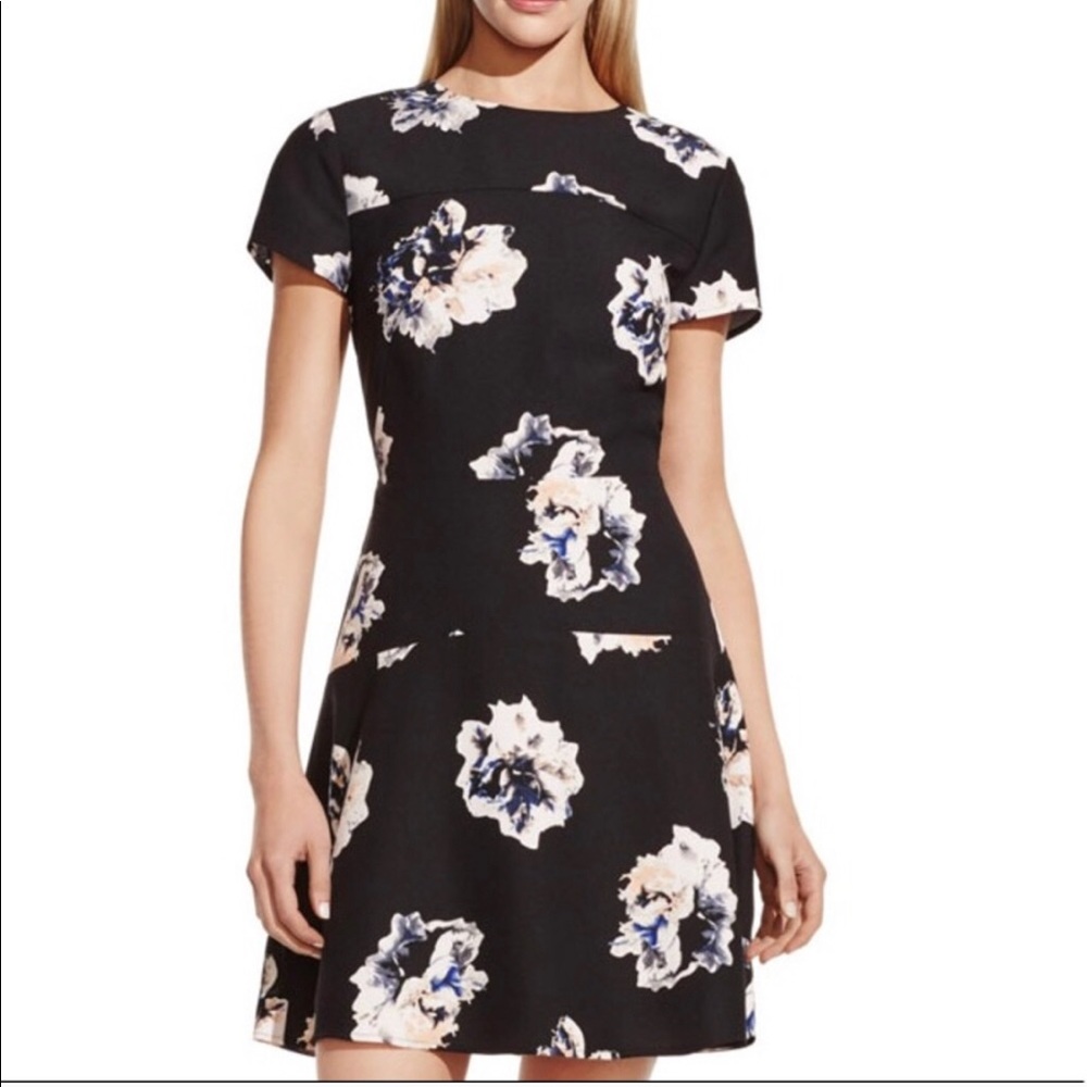 Vince Camuto Floral Duet A-Line Dress
